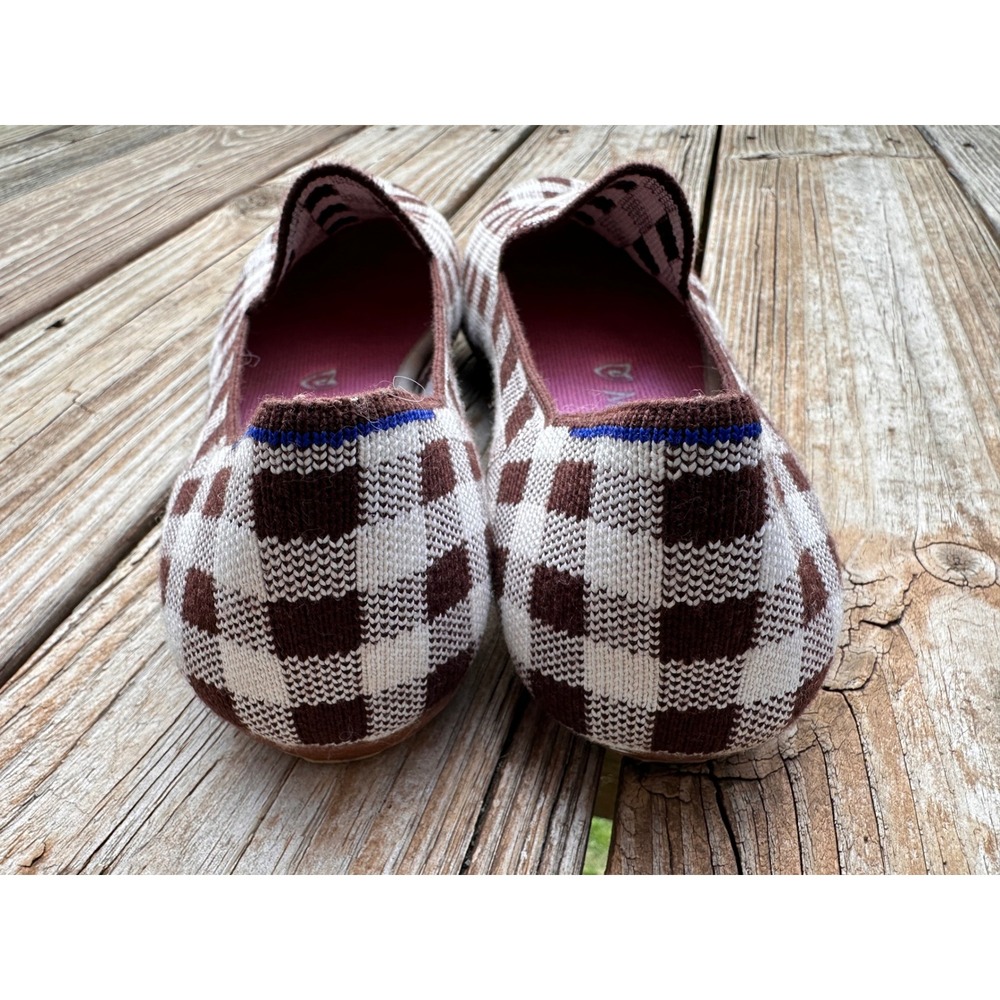 Rothy's x Marta Ferri Brown Check Gingham Loafers Flats Women 11 - Picture 5 of 7